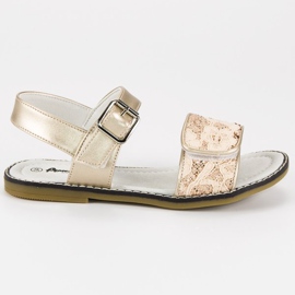 American Club Złote sandałki american złoty