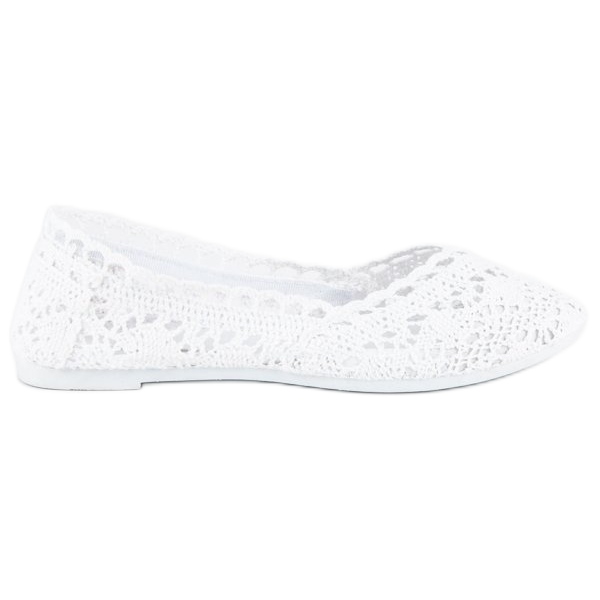 Seastar Białe koronkowe baleriny