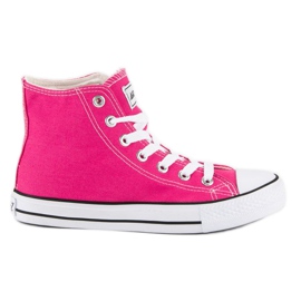 Andy Z Klasyczne trampki nad kostkę różowe