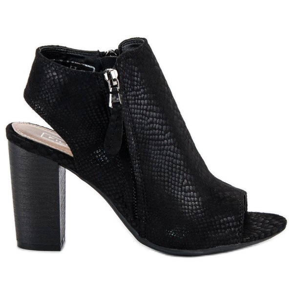 Filippo Czarne Sandały Z Cholewką