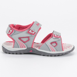 American Club Sandały Na Rzep American szare