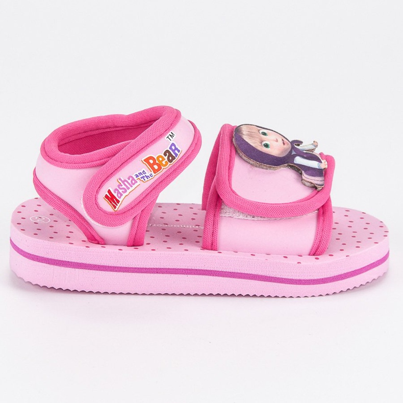 Sandały na rzepy masza i niedźwiedź różowe