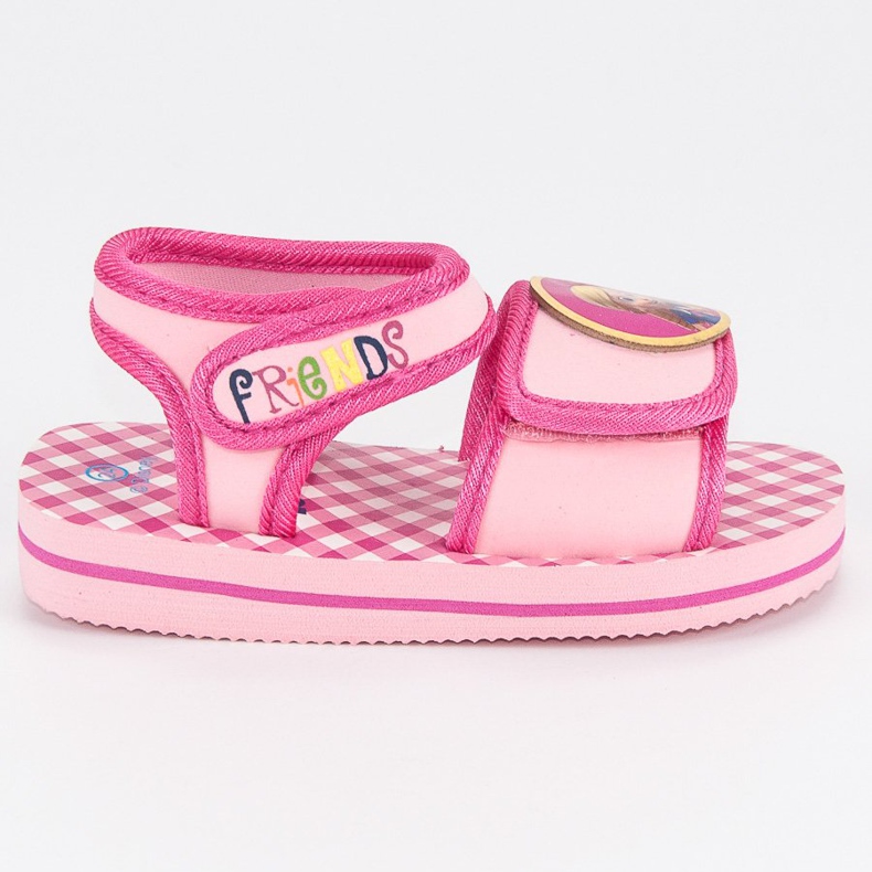 Sandały na rzepy złotowłosa i miś różowe