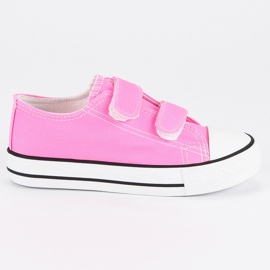 Dziecięce trampki na rzepy różowe