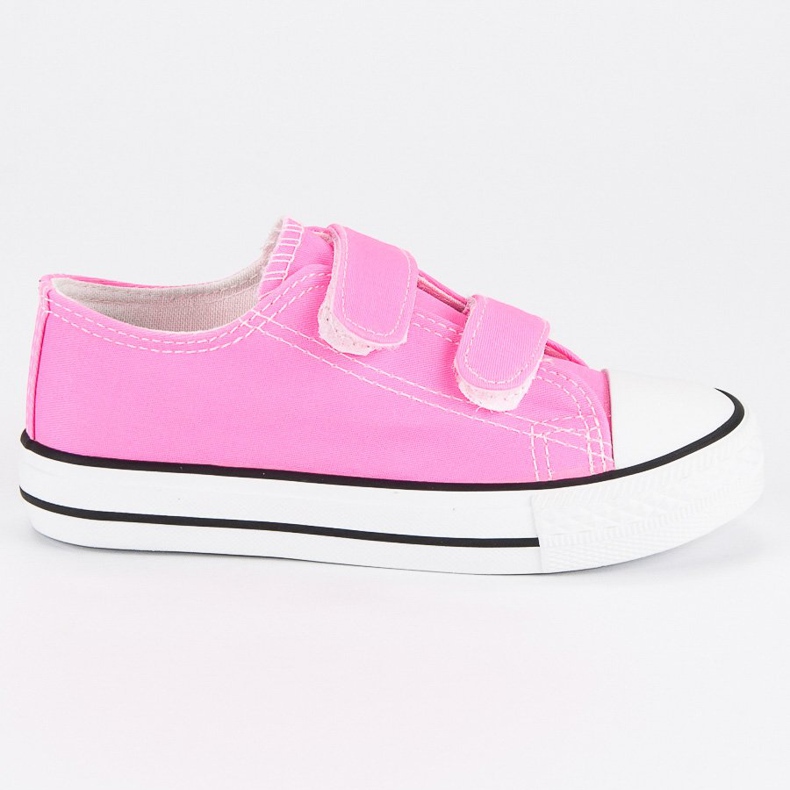 Dziecięce trampki na rzepy różowe