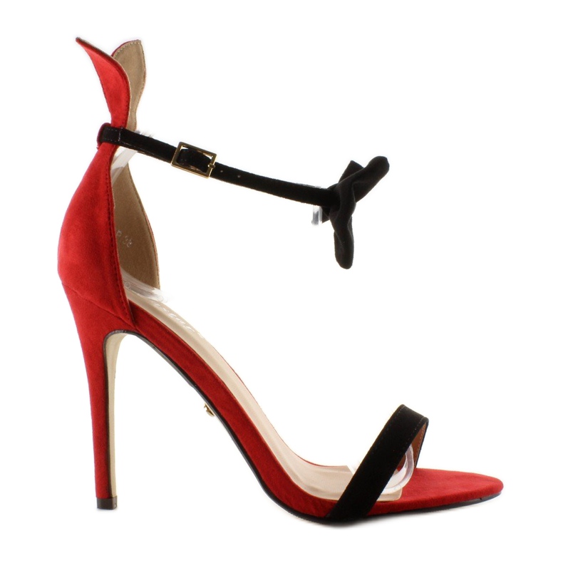 Sandałki na szpilce z uszkami ZJ-15P Red czerwone