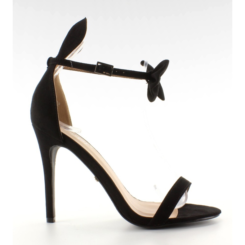 Sandałki na szpilce z uszkami ZJ-15P Black czarne