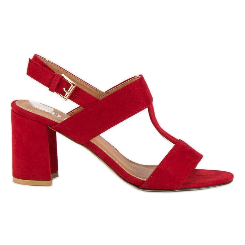 SDS Czerwone sandały na słupku