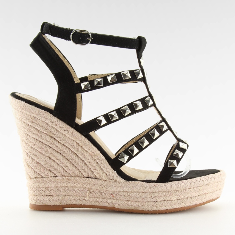 Espadryle na koturnie czarne 3811-17 Black