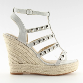 Espadryle na koturnie szare 3811-17 Grey