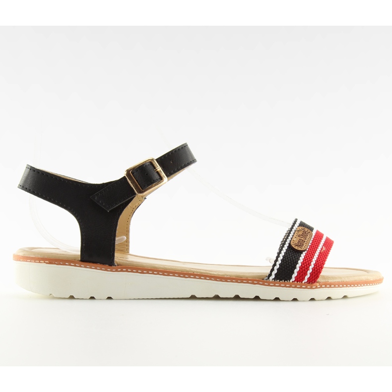 Sandałki na płaskiej podeszwie czarne J1024-A5 Black