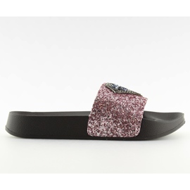 Klapki diamond glossy różowe S49 Pink