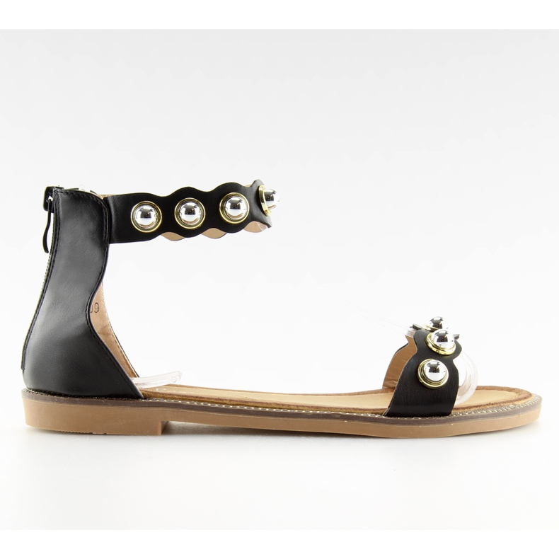 Sandałki zapinane na kostkę czarne VS-376 Black