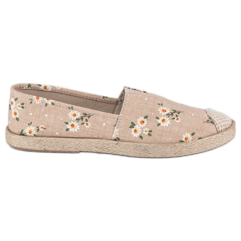 Espadryle w kwiaty vices brązowe