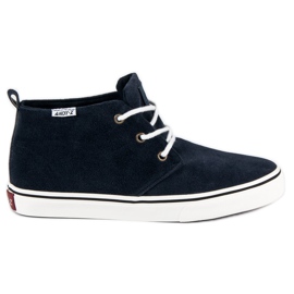 Andy Z Zamszowe Trampki Nad Kostkę niebieskie