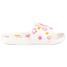 Klapki w kwiaty vices białe