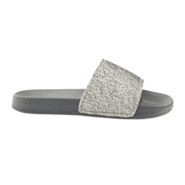 Klapki profilowane Big Star brokat szare