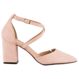 Seastar Eleganckie zamszowe sandały różowe