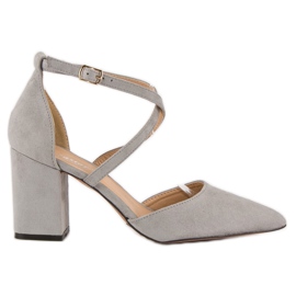 Seastar Eleganckie zamszowe sandały szare