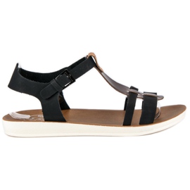 Sandały Zapinane Na Sprzączkę czarne brązowe