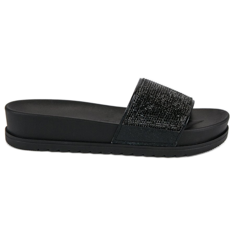 Stylowe czarne klapki