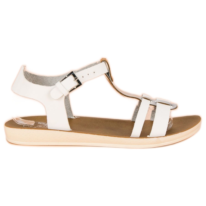 Sandały zapinane na sprzączkę białe