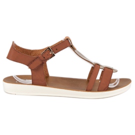 Sandały zapinane na sprzączkę brązowe