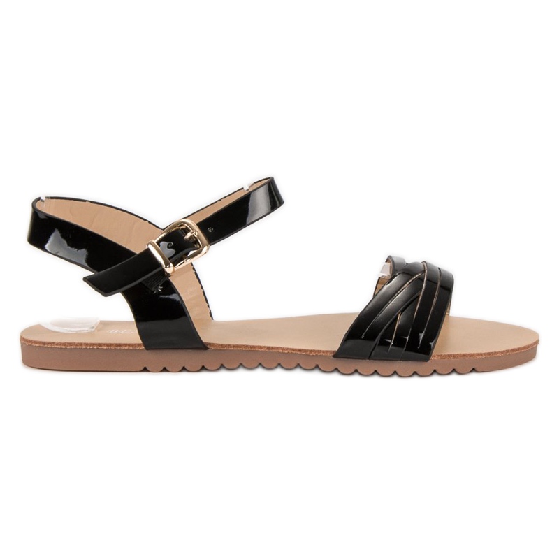 Bestelle Czarne lakierowane sandały