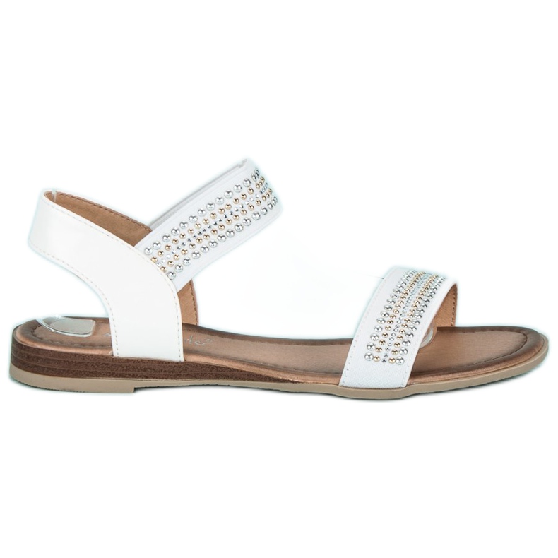 Super Mode Białe sandały na gumkę