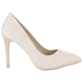 Zamszowe Szare Szpilki