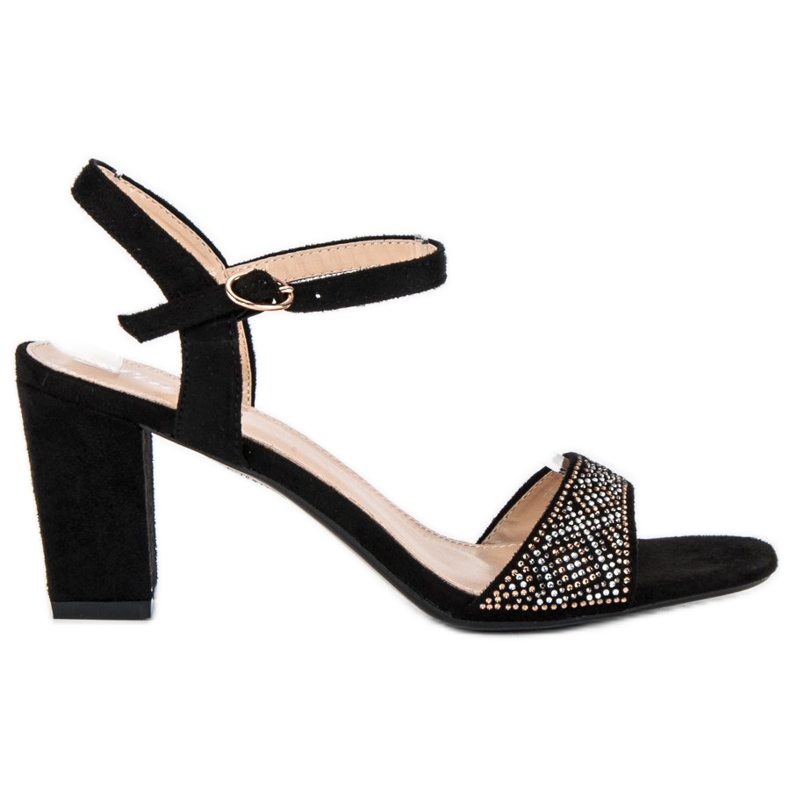 Eleganckie sandały na obcasie czarne