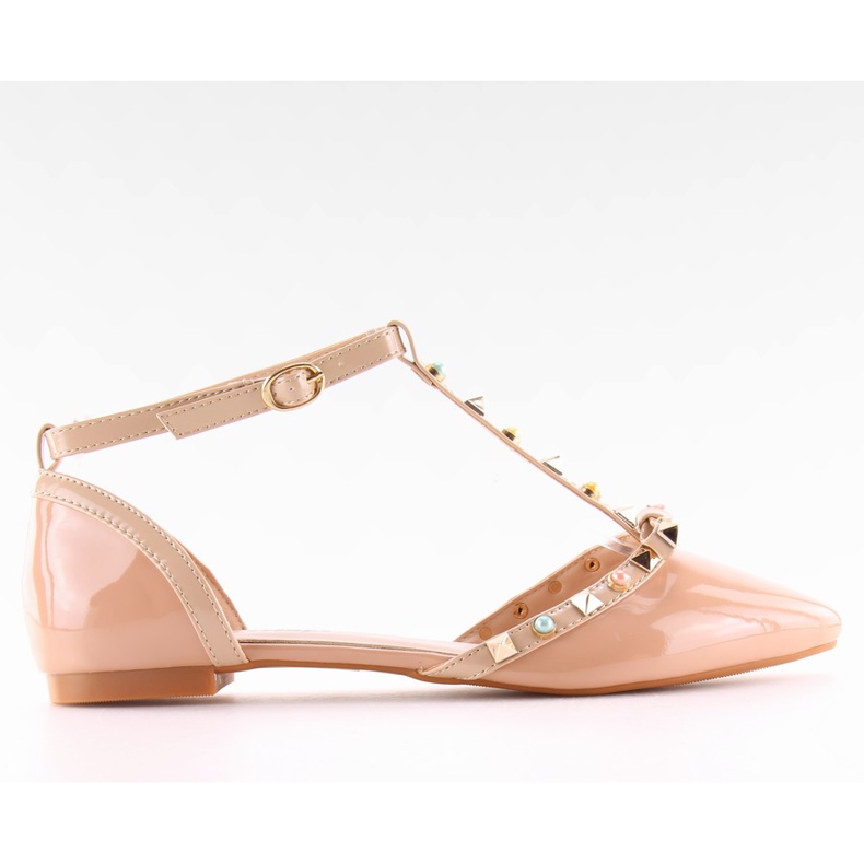 Balerinki z ćwiekami różowe DM29P pink