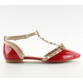 Balerinki z ćwiekami czerwone DM29P red