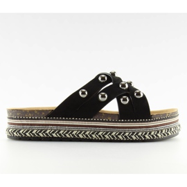 Klapki espadryle czarne BV-418 black