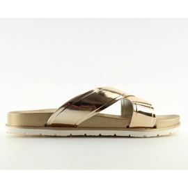 Klapki mirror look złote CK46P gold złoty