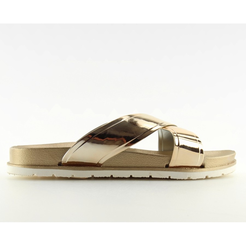 Klapki mirror look złote CK46P gold złoty