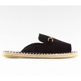 Espadryle open toe czarne 99-3 black