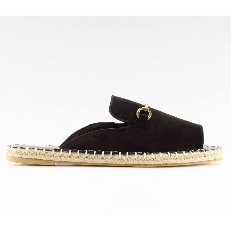 Espadryle open toe czarne 99-3 black