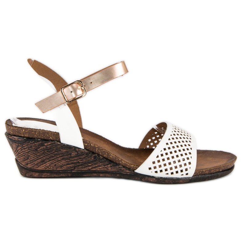 Sandały na koturnie vinceza białe