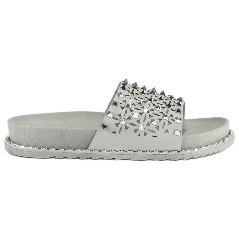 Rockowe szare klapki