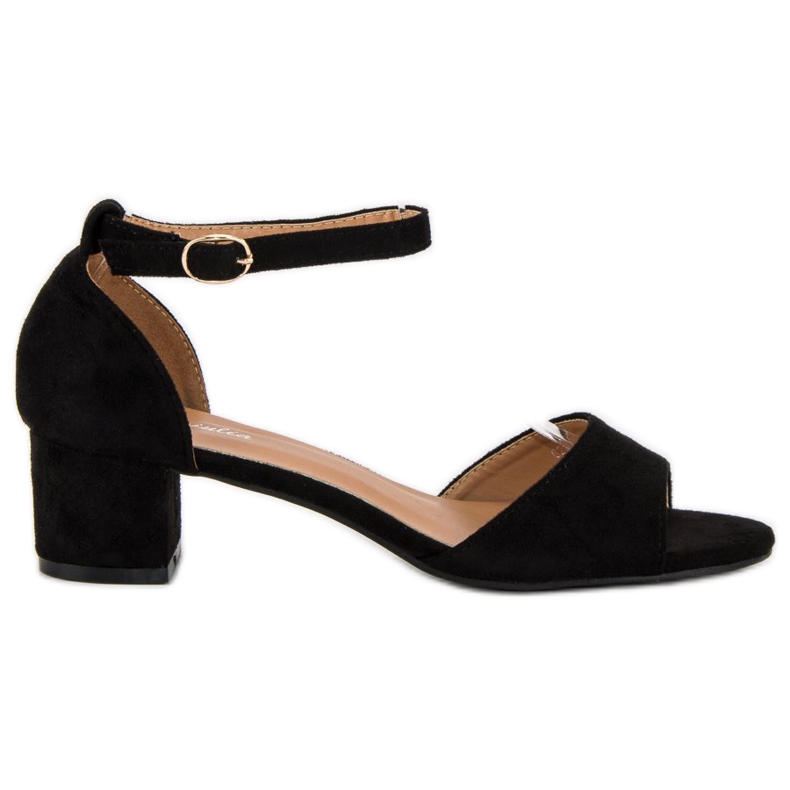 Via Giulia  Czarne sandały na obcasie