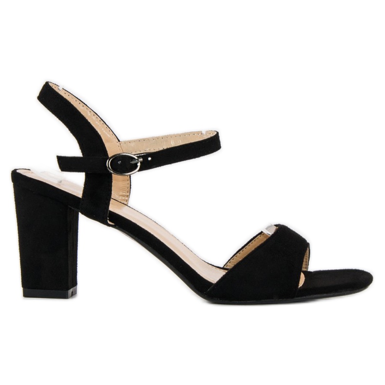 Lovit Czarne sandały na obcasie