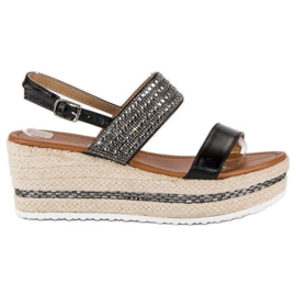 Seastar Espadryle na koturnie czarne