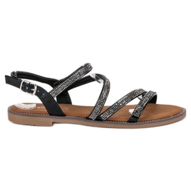 Sweet Shoes Czarne sandały damskie