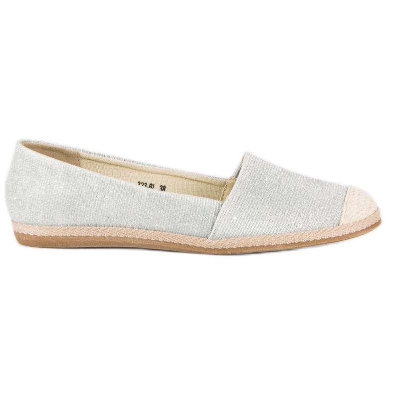 Brokatowe espadryle szare