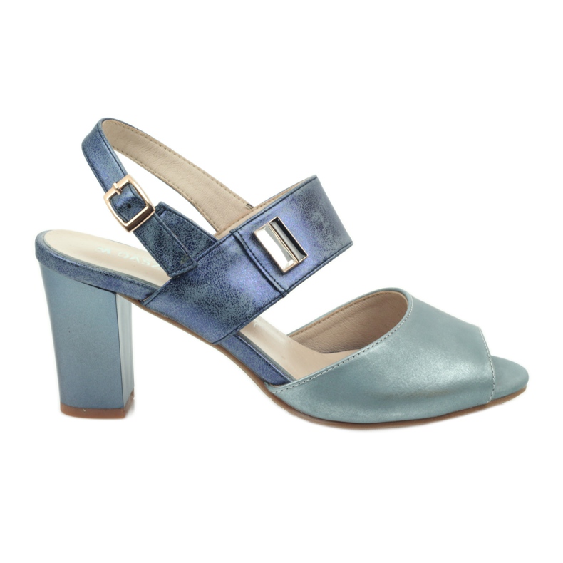 M.Daszyński Sandały wkładka skórzana Daszyński niebieskie