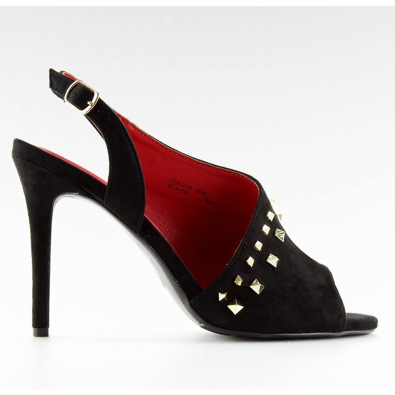 Sandałki na obcasie asymetryczne czarne GH-268 Black