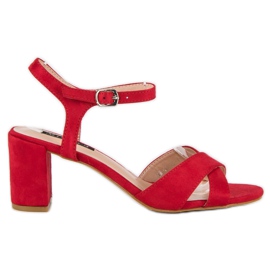 Milaya Czerwone sandały na słupku