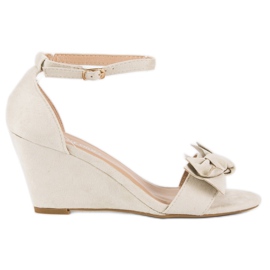 L. Lux. Shoes Stylowe sandały na koturnie brązowe