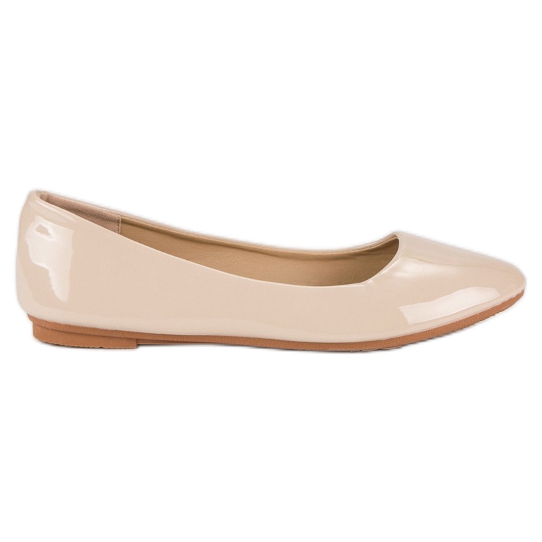 Diamantique Lakierowane baleriny brązowe